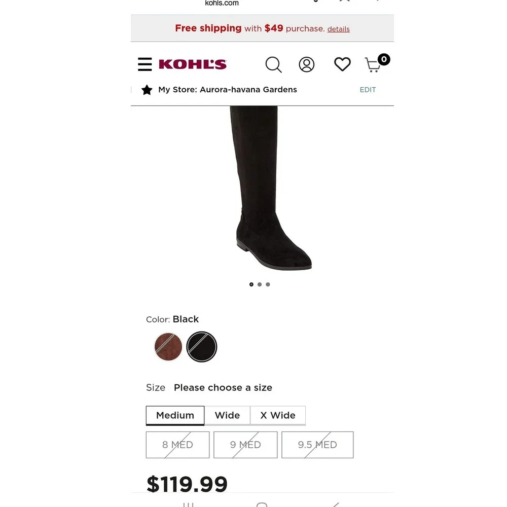Black Over The Knee Boots Suede Elastic Panel Side Zip Flat Heel Women's Size‎ 7